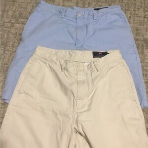 Vineyard Vines Men's Chinos in White and Light Blue